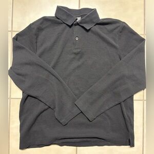 H&M Black Long Sleeve Polo Shirt